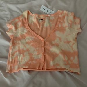 Pacsun Peach Ti Dye Crop Top
